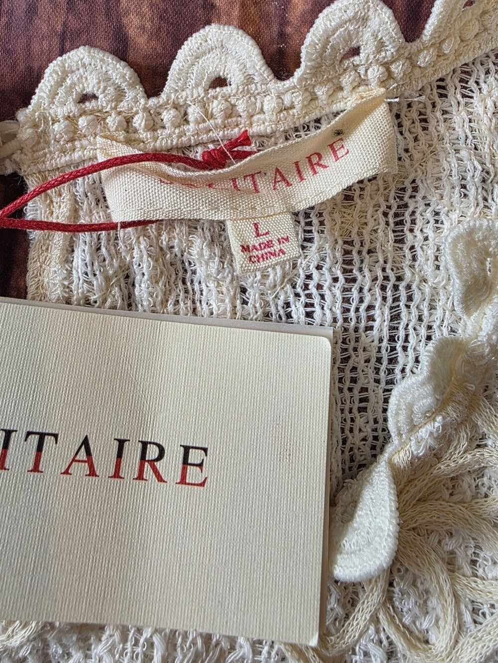 Solitaire Size Large Crochet Crop Feminine Sleeveless Boho Cottage Top New Tag - Picture 6 of 10